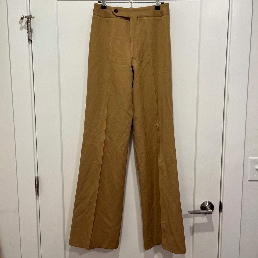 Ralph Lauren Tan Wide Leg High Waisted Trousers Pants Size 10 Camel Twill